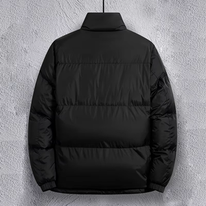 Doudoune matelassée personnalisée pour homme, couleur unie, imperméable, avec cordon de serrage à l'ourlet, doublure polaire thermique, chaude pour l'hiver 2026 - Product Image 4