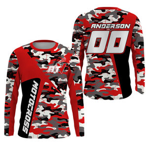 MTX Racing Men's Long Sleeve Motocross Jersey Full Sublimation Print Quick Dry Green Black <b>White</b> Shirt - Product Image 5