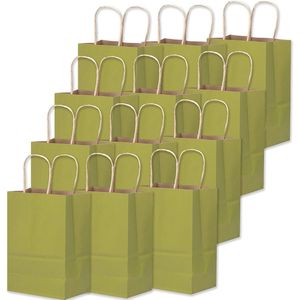 ถุงของขวัญกระดาษสีเขียวป่า ขนาดกลาง 32 แพ็ค พร้อมหูหิ้ว ขนาด 7.6"x4.75"x10.5 นิ้ว สำหรับงานโปรโมชั่น งานปาร์ตี้ ใช้ได้หลากหลาย - Product Image 1