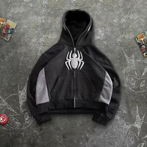 Custom Spider Web Full Zip Hoodie Men Women Streetwear Y2K Oversized Sweatshirt Hip Hop Superhero Cosplay Hooded <b>Jacket</b> Red - Product Image 6