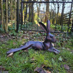 Fournitures de jardin Artisanat Sculpture de lapin en bronze Ornements de ferme Prix d'usine - Product Image 1