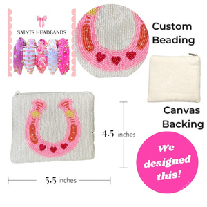 Handmade Beaded Horseshoe Coin Pouch Good Luck Charm Clutch Zip <b>Mini</b> Bag Women Novelty Gift OEM Supplier Export - Product Image 3