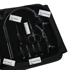 Professional Stylist Hair Extension <b>tools</b> <b>Kit</b> with Luxury Tape In Applicator Bead Remover <b>Tool</b> Loop Threader & Sectioning Clips - Product Image 4