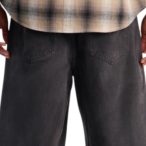 Shorts en jean noir pour homme, respirants, coupe mi-ample, longueur genou, en coton, décontractés, style streetwear, classiques, cinq poches, tendance estivale - Product Image 4