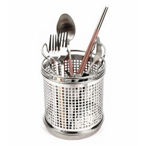 Royal Look Metal Steel <b>Cutlery</b> Holder Utensil Caddy With Round Shape For Kitchen Tabletop <b>Storage</b> And Organization - Product Image 3