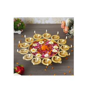 Vintage Style Metal <b>Candle</b> Bowl With Carved Patterns For Traditional Home Decor And Festive Occasions - Product Image 1