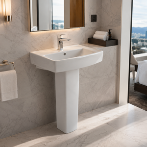 Modern Eco-Friendly Pedestal Sink <b>Set</b> Lever Faucet Handle 5-Year Warranty Office Hotel Hospital Villa Apartment Washrooms Osis - Product Image 3