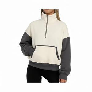 Sudadera personalizada al por mayor de alta calidad para mujer, de poliéster/algodón, talla grande, con letras griegas, media cremallera, estilo otoñal. - Product Image 2