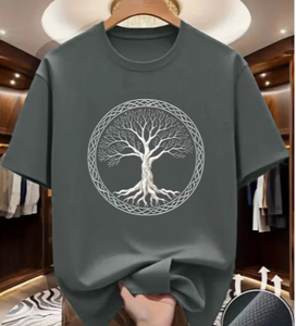 Camiseta de Manga Corta para Hombre, Tejida, Ecológica, 100% Algodón, Corte Regular, Cuello Redondo, Estilo Casual - Product Image 4