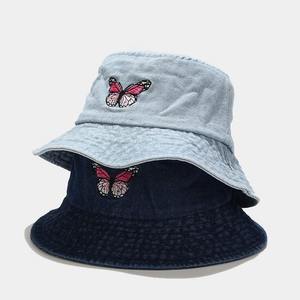 Sombrero de Pescador de Mezclilla con Bordado de Mariposa, Unisex, Casual, de Moda para Primavera/Verano, para Adultos - Product Image 2