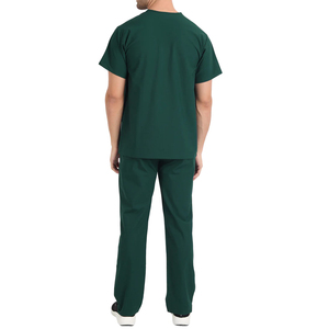 Tenue d'uniforme médical pour hommes en toile tissée Spandex/Polyester, extensible, pour infirmiers et personnel médical, avec fonction de détection d'aiguilles, vente en gros OEM pour hôpitaux - Product Image 3