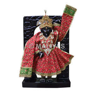 Estatua Clásica de Shrinathji Hecha de Mármol |   Ídolo Tradicional de Shrinathji en Mármol - MALIYAS - Product Image 1