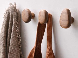 Custom Iron Wooden Wall <b>Hook</b> Round Hat Scarf Bag Hanger Walnut Wood Coat Rack for Bathroom Kitchen Garage Home - Product Image 6