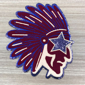 Wholesale Football Embroidery Patches Custom Chenille Iron On Fabric Patches for Sports <b>Jackets</b> Hats Backpacks Vests Clothing De - Product Image 5