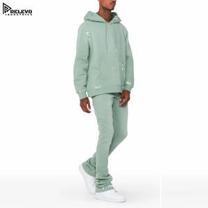 ชุดวอร์มลำลองผู้ชายทรงปกติ ผ้าฝ้าย 100% ระบายอากาศ แห้งเร็ว น้ำหนักเบา มีเชือกผูก ปิดด้วยเชือกผูก เหมาะสำหรับฤดูหนาว ชุด 2 ชิ้น - Product Image 4