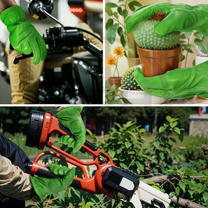 Guantes de Cuero Verde para Conducir con Palma Texturizada, Guantes de Trabajo para Jardinería, Conducción, Uso en Exteriores, Industria, Almacenes y Trabajos de Elevación - Product Image 6