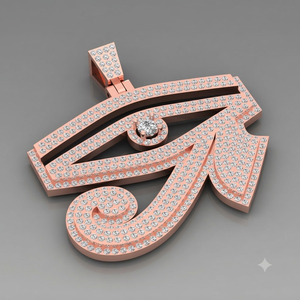 Pendentif unisexe en argent 925 plaqué or, motif Hamsa, Œil d'Horus, chrétien, serti de moissanite et de diamants, tendance, pour soirée, avec breloques - Product Image 6