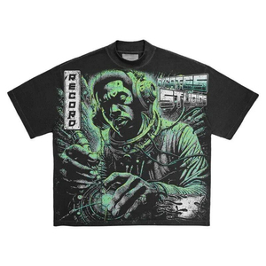 T-shirt graphique en coton 100% de haute qualité, coupe oversize, effet vintage délavé, style streetwear, délavé à l'acide, imprimé DTG, pour homme - Product Image 2