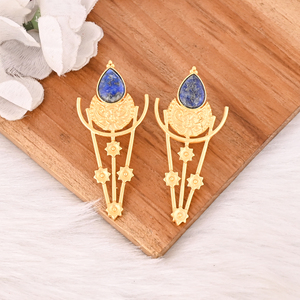 Natural Lapis Lazuli Handmade Drop <b>Earrings</b> for Women Jewelry - Product Image 2