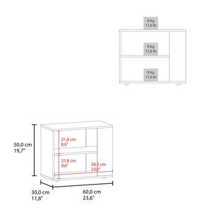 19.7-Inch High Side <b>Table</b> <b>Black</b> End <b>Table</b> and <b>Sofa</b> <b>Table</b> with Two Shelves for Garden Console Use - Product Image 3