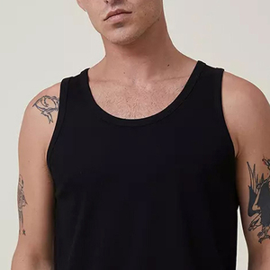 Nouveaux débardeurs de sport pour hommes, coupe ajustée, 100% coton, personnalisables avec logo, prix usine. - Product Image 4