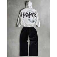 Ensemble de survêtement décontracté pour homme, délavé à l'acide, effet soleil, avec impression sérigraphiée, produit tendance, article frais, vente en gros fabricant