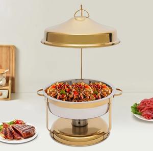 Recipiente redondo de lujo para calentar comida de 9 cuartos de galón, de acero inoxidable, para catering, al mejor precio - Product Image 1