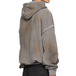 Custom <b>Men</b> Sun Faded Hoodie Heavyweight Cotton Fleece Oversized Vintage <b>Pullover</b> Wholesale Supplier - Product Image 3