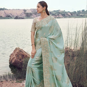 Nouvelle collection de vêtements et accessoires tendance, vêtements ethniques, sari en soie pour femmes, sari prêt-à-porter - Product Image 1