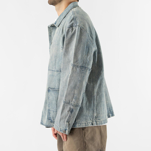 2026 Denim Jean <b>Jacket</b> High Quality Blue Oversized <b>Long</b> Denim <b>Jackets</b> Denim <b>Jacket</b> for <b>Man</b> Plus Size - Product Image 5