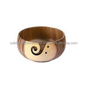 Meilleure vente bol de fil en bois personnalisé fait à la main bol de laine porte-fil bol en bois pour le tricot - Product Image 2