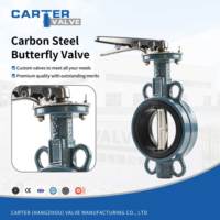 Vanne papillon en acier au carbone A216 WCB, type Wafer, actionneur électrique pneumatique, joint souple EPDM, eau/gaz, ANSI Classe 150, OEM