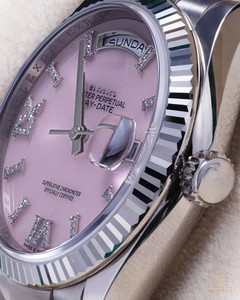 Reloj Mecánico Automático de Lujo con Esfera Rosa de Acero Inoxidable ETA, Diamantes, Números Romanos, Cristal de Zafiro, Resistente al Agua 10 Bar - Product Image 3