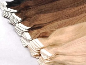 Extensiones de Cabello Humano 100% de la Mejor Calidad, con Cinta Adhesiva, Doble Trama, Puntas Gruesas y Llenas, para Uso Profesional, Disponibles para la Venta - Product Image 2