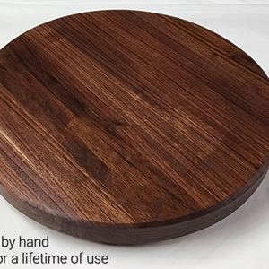 Wood Double Tier <b>Rotating</b> Tray Smooth-Spin Lazy Susan for Tabletop Spice Serving - Product Image 1