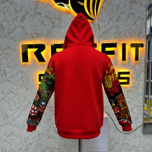 เสื้อฮู้ดซิปเต็มตัวแบบสั่งทำพิเศษ พิมพ์ลายกราฟิกทั่วตัว สไตล์สตรีทแวร์ ผ้าคอตตอนฟลีซหนานุ่ม รับผลิตแบบ OEM ODM - Product Image 2