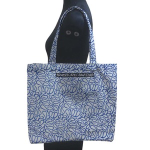 Sacs carrés imprimés par blocs personnalisés durables avec poignées en tissu Sacs fourre-tout réutilisables pour un usage quotidien Standard - Product Image 1