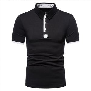 Camiseta de Golf 2022 con Logotipo Personalizado, de Alta Calidad, Ecológica, de Poliéster/Algodón, Negra y Blanca, para Hombre, Talla Grande, de Secado Rápido - Product Image 4