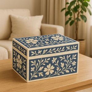 New Arrival Modern Handcrafted Floral Pattern Bone Inlay Jewelry <b>Trinket</b> Storage <b>Box</b> Non-Toxic Waterproof Eco-Friendly Light - Product Image 5