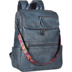 Ladies Goat Leather <b>Backpack</b> <b>Large</b> Capacity Elegant Structured Bagpack Designed For Daily Commute Travel & Professional Use - Product Image 4