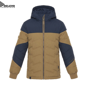 High Quality Premium OEM <b>Men</b> <b>Navy</b> and Khaki Hooded Puffer <b>Jacket</b>, Warm Winter <b>Quilted</b> <b>Jacket</b> with Full Zip - Product Image 1