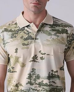 Chemise à manches courtes classique à motif floral, coupe ajustée, pour un usage quotidien, couleur unie, tissu jersey respirant en coton et polyester de qualité supérieure, toucher doux - Product Image 4