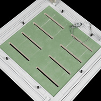 Plaque d'accès ventilée carrée en aluminium pour cloisons sèches, avec ouverture pré-fendue pour système CVC de sécurité