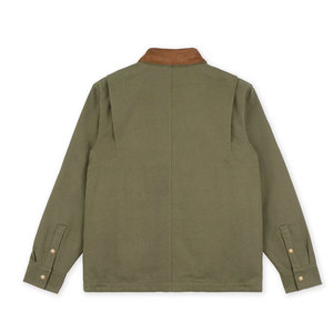 Chemise-veste en velours côtelé olive pour homme avec fermeture boutonnée et poches poitrine, style workwear, coupe classique, pour l'automne - Product Image 2