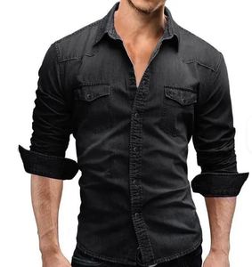 Chemises en jean pour hommes, tendance, décontractées, en coton, écologiques, infroissables, respirantes, à manches courtes, vêtements de mode pour tous les jours, vente en gros - Product Image 2