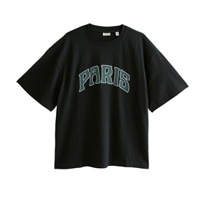 เสื้อยืดโอเวอร์ไซส์สีดำสำหรับผู้ชาย คอกลม แขนสั้น ผ้าฝ้ายเจอร์ซีย์ พิมพ์ลายตัวอักษร สไตล์ลำลอง - Product Image 5