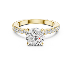 Anillo Solitario Único con Diamante Redondo de 1 Quilate Cultivado en Laboratorio con Halo en Oro Amarillo de 18 Quilates para Fiestas, Compromisos, Bodas y Uso Diario para Mujeres - Product Image 1