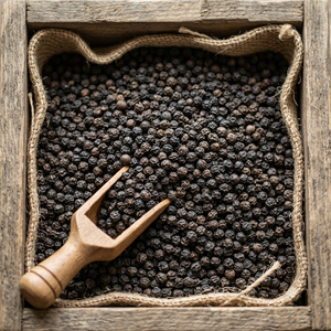 Poivre noir de Malabar biologique cru séché AD de qualité supérieure, épices et herbes uniques, saveur intense, qualité export, Inde - Product Image 1