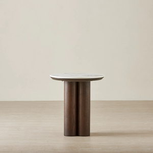 Wooden Coffee Table with Marble Top – Handcrafted <b>Solid</b> <b>Wood</b> Center Table, Modern Living Room Furniture - Product Image 3