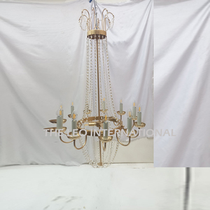 Lámparas de Techo de Lujo con Cuentas de Cristal, Diseño Elegante para Sala de Estar, Accesorios Colgantes de Techo, Forma Redonda de Metal - Product Image 3